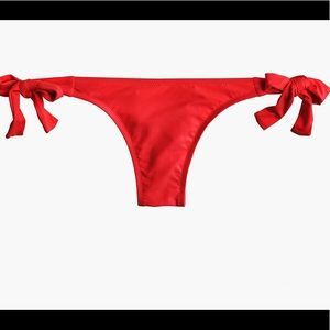 J Crew side tie bikini bottom in “belvedere red”